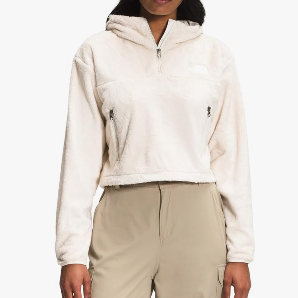 THE NORTH FACE Osito 1/4 Zip Hoodie Womens Fleece Gardenia White
